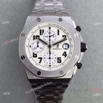 Swiss 3126 Audemars Piguet Replica Watch SS White Chronograph